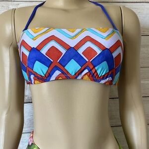 Sunshine 79 Multicolor Halter Bikini Top Size 6